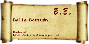 Balla Bottyán névjegykártya